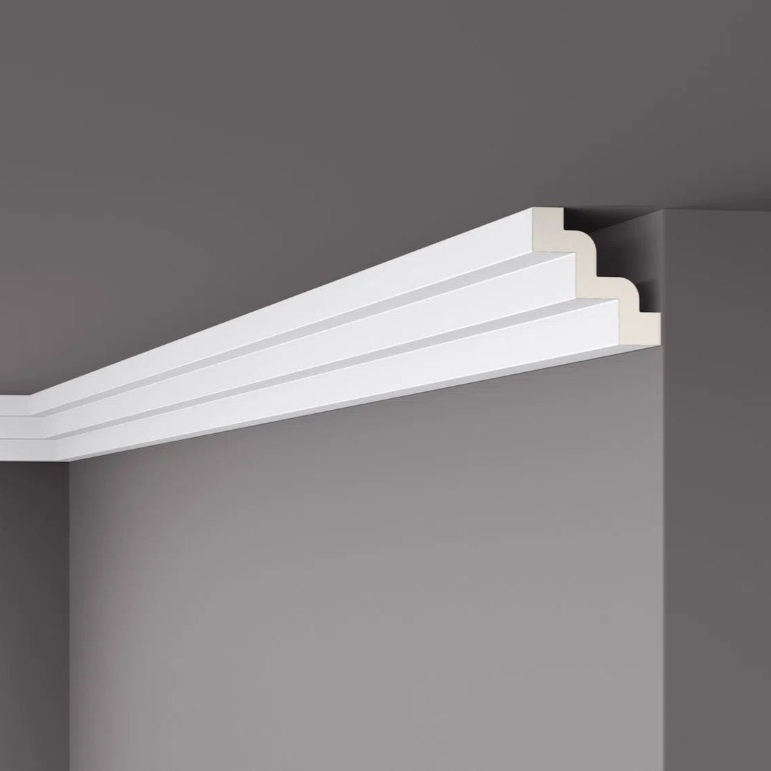 Z52 ARSTYL® 2M NMC Ceiling coving on grey ceiling | DecorMania UK